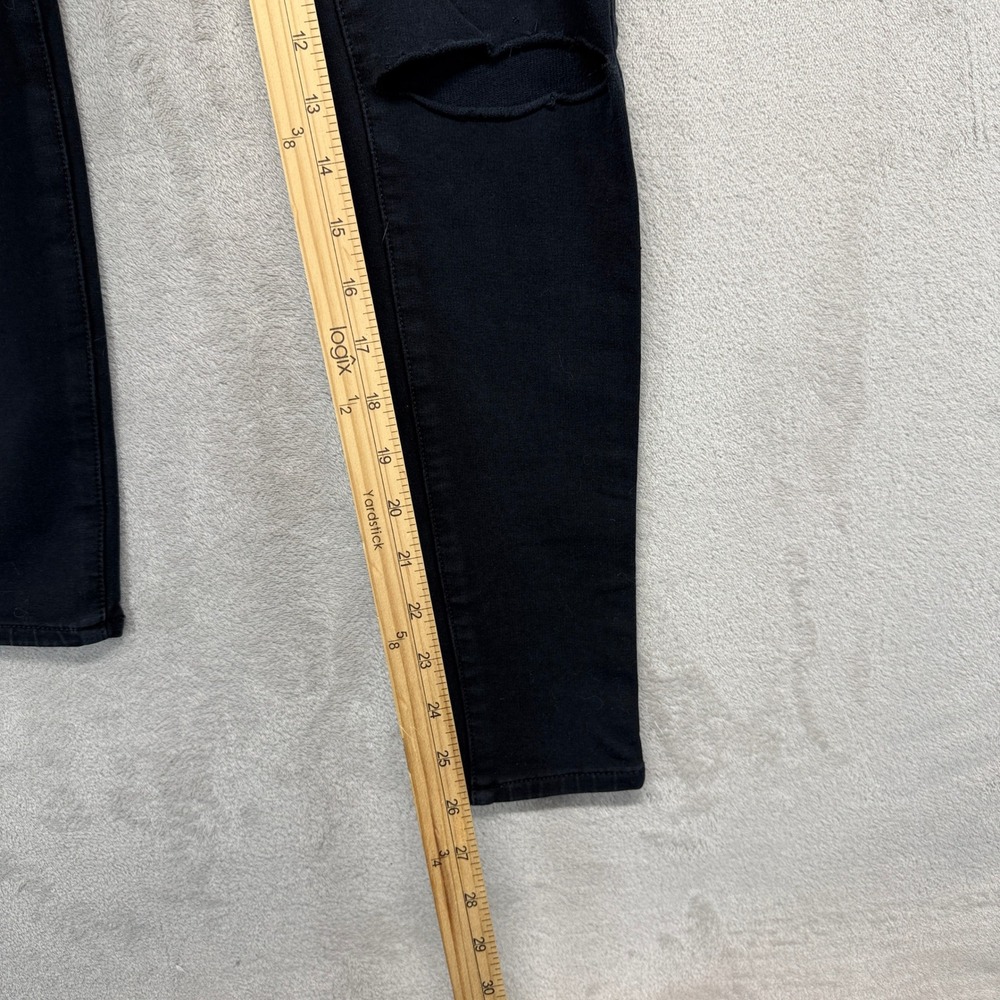American Eagle Jeans Women's 2 Jegging Black Super Stretch Distressed Knee Slits - Picture 6 of 10